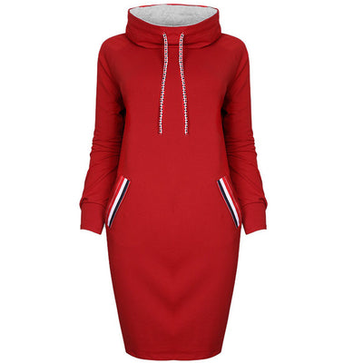 Vestido Largo de Invierno Cuello Alto - Elegancia Casual para Todas las Tallas - Image 8