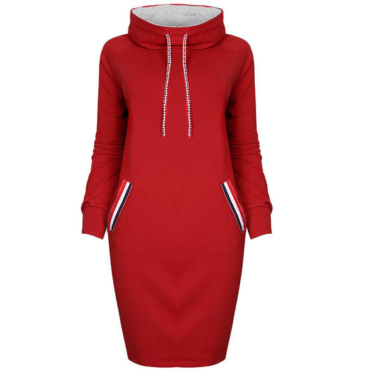 Vestido Largo de Invierno Cuello Alto - Elegancia Casual para Todas las Tallas - Image 8