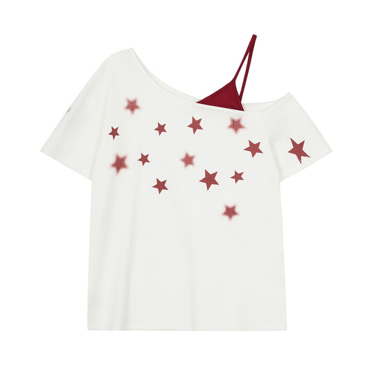 Playera Estrellas con Hombro Descubierto para Mujer - Image 7