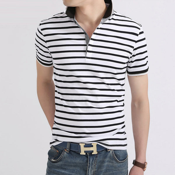 Polo Casual de Rayas para Hombre - Camiseta Tipo Solapa Perfecta para Verano