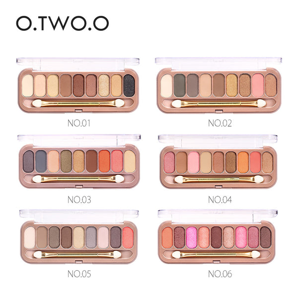 Paleta de Sombras Iridiscentes Rose Gold 9 Colores - Mate, Resistente y Larga Duración