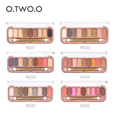 Paleta de Sombras Iridiscentes Rose Gold 9 Colores - Mate, Resistente y Larga Duración