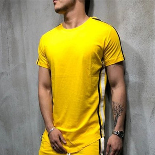 Playera Rayas Paneles Cuello Redondo Manga Corta - Image 16