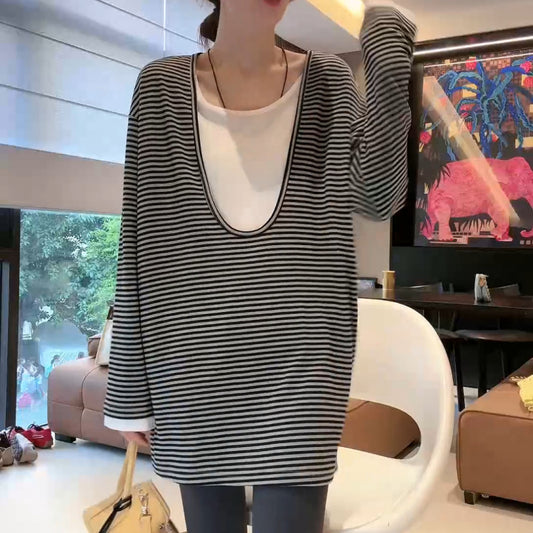 Blusa Rayada de Manga Larga Elegante - Image 2