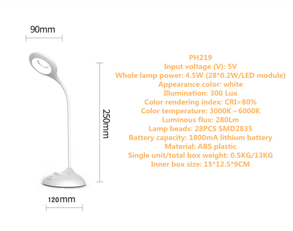 Lámpara de Escritorio LED Recargable con Pinza y Función Plegable - Image 8