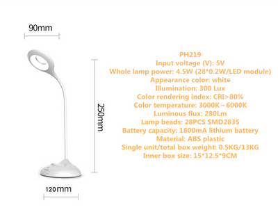 Lámpara de Escritorio LED Recargable con Pinza y Función Plegable - Image 8