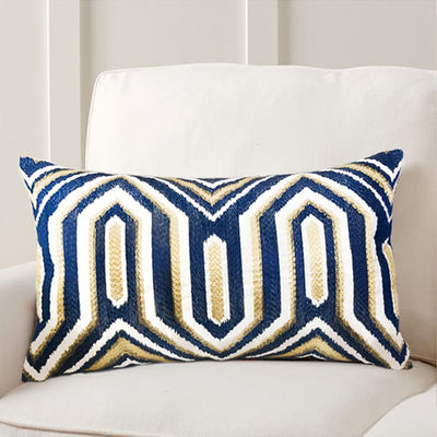 Almohada Azul Oscuro con Diseño Arqueado