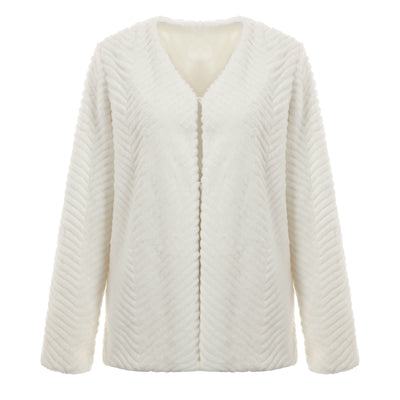 Chaqueta de Piel Sintética con Cuello en V para Mujer - Image 8