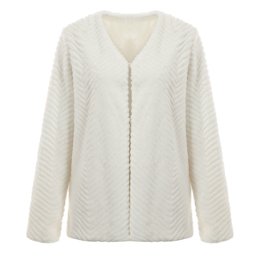 Chaqueta de Piel Sintética con Cuello en V para Mujer - Image 8