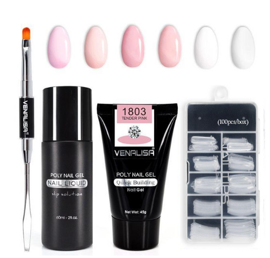 Kit Completo de Gel de Uñas Venalisa - Constructor Transparente y Camuflaje Jelly