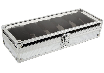 Estuche Organizador de Relojes y Joyas en Aluminio - Caja Coleccionista de 6 Compartimentos - Image 3