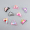 Set de 2 Clips Decorativos para Niñas - Flores Brillantes Arcoíris con Orejas de Gato y Conejo