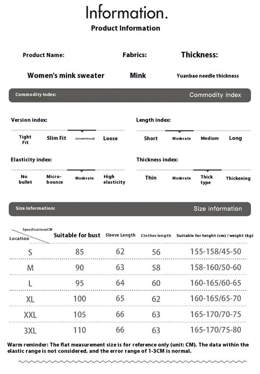 Suéter de Visón Otoño Invierno Mujer Talla Grande Holgado con Forro Polar - Image 12