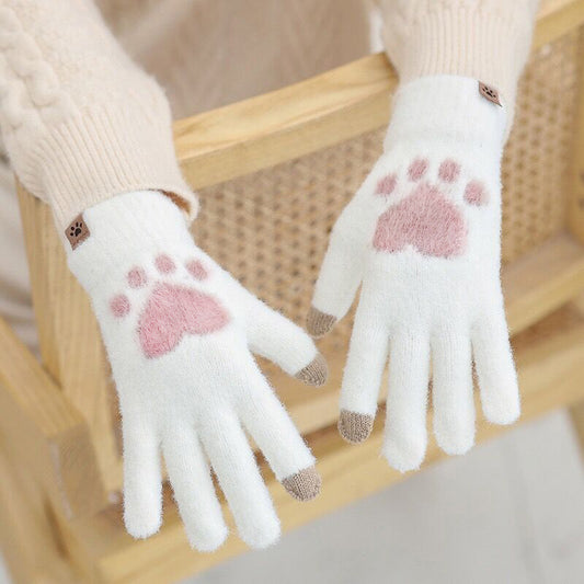 Guantes Térmicos Acolchados con Diseño de Patitas de Gato