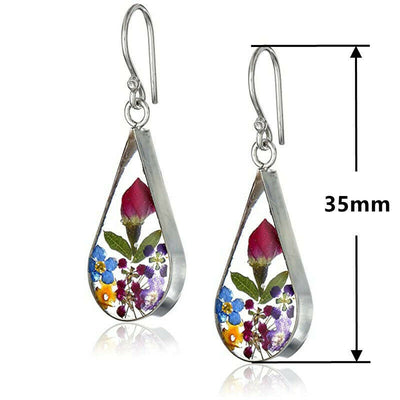 Aretes de Flores Secas de Rosa en Forma de Gota - Image 3