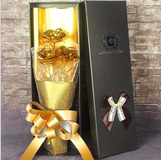 Rosa Dorada 24K con Lámina de Oro - Ramo de Rosas Eternas para Matrimonio y Aniversario - Image 6