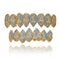 Z 8 Teeth Vampire Fangs Zircon Hip Hop Braces Gold Suit