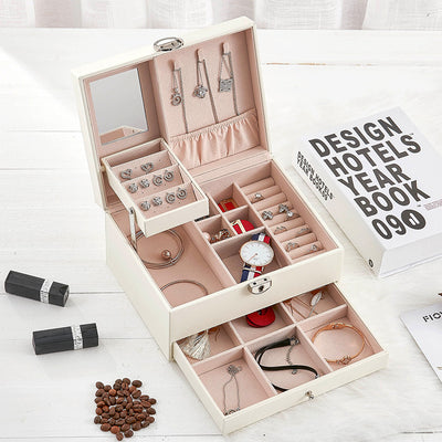 Caja Joyero de Cuero PU con Bordados y Gran Capacidad - Image 4
