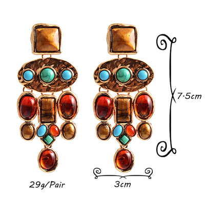 Aretes Barrocos de Piedras Sintéticas - Image 5