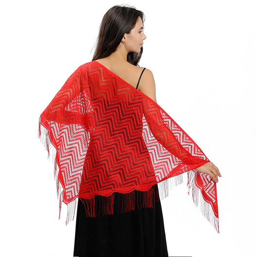 Vestido de Noche con Capa de Encaje y Escote Triangular - Image 10