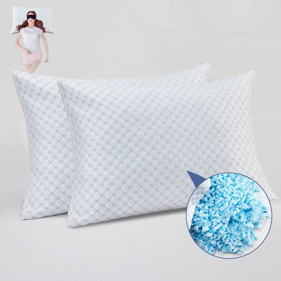 Almohada de Espuma Viscoelástica con Gel Refrescante y Núcleo de Espuma Triturada