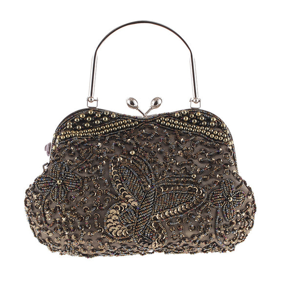 Bolso de Noche Artesanal con Bordado de Cuentas Estilo Clásico