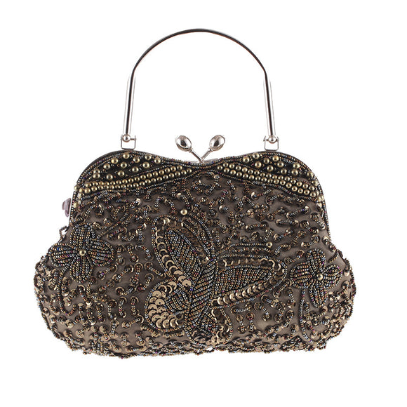 Bolso de Noche Artesanal con Bordado de Cuentas Estilo Clásico