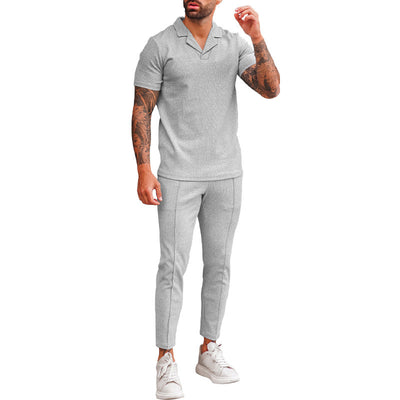 Traje Casual de Dos Piezas con Camisa Cuello V y Pantalón Corto - Image 19