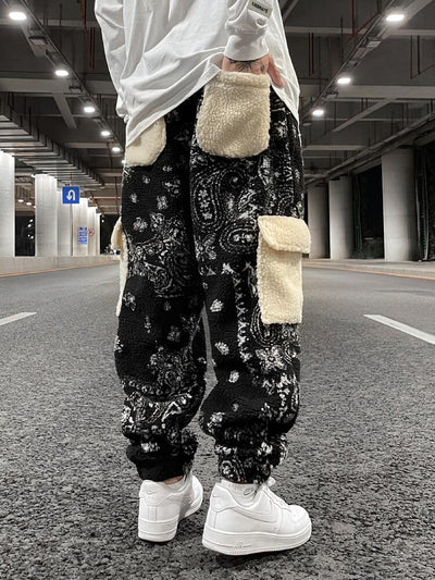 Pantalones Casuales Hombre Bolsillos Forro Lana Cordón Ajustable Corte Holgado - Image 12