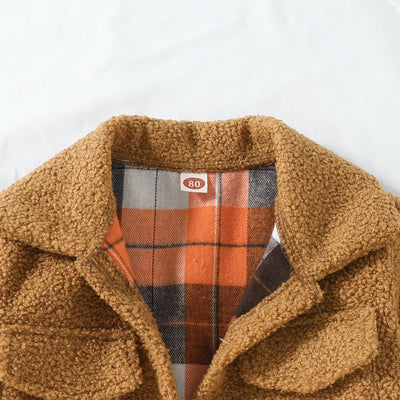 Abrigo Reversible de Cuadros con Forro Polar Otoño - Image 7