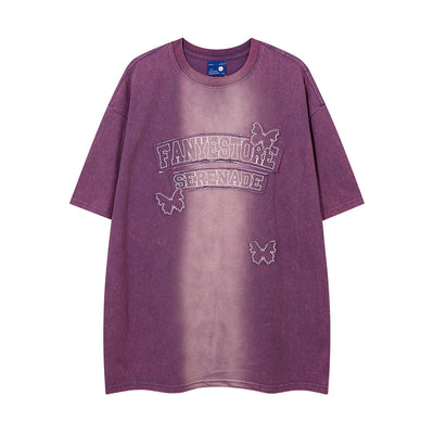 Camiseta Holgada Degradado Desteñido de Manga Corta - Image 5