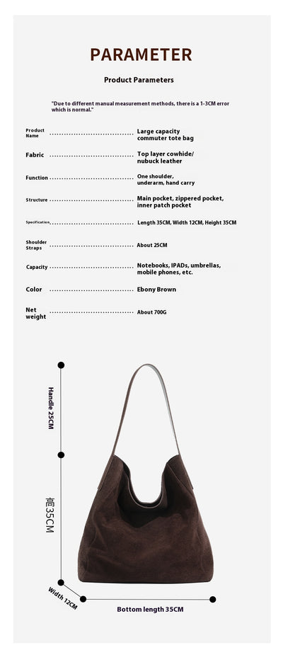Bolso Tote de Cuero Gamuza Mate - Bolsa Profesional para Commuter - Image 20