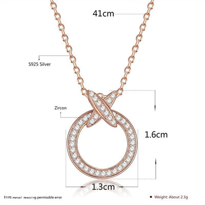 Collar Plata 925 Cruz Circular con Diamantes - Cadena Clavícula - Image 8