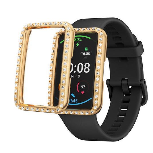 Funda Protectora de Diamantes para Reloj Fit - Media Caja PC Plateado - Image 2