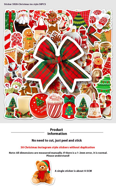 Vaso Navideño Reutilizable con Stickers Decorativos Impermeables - Image 9