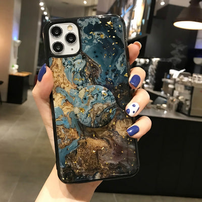 Funda para móvil con diseño mármol y soporte integrado - Image 5