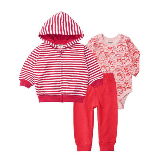 Conjunto de Tres Piezas de Algodón para Bebé con Cardigan con Capucha - Image 15