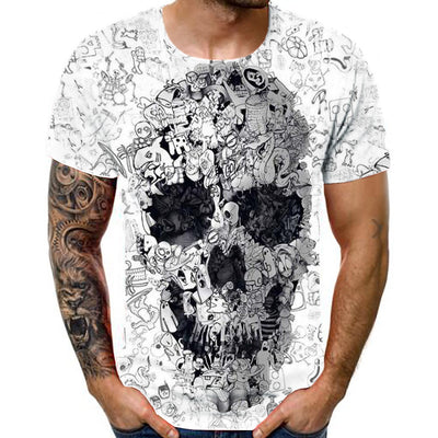 Playera Estampada 3D Cuello Redondo Verano Hombre Diseño Divertido