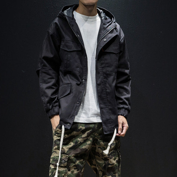 Chamarra Hoodie Oversize para Hombre Talla Grande con Cordones
