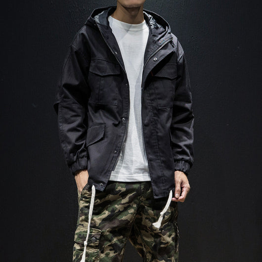 Chamarra Hoodie Oversize para Hombre Talla Grande con Cordones
