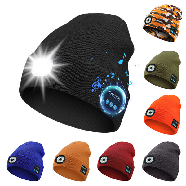 Gorro Tejido LED Recargable con Luz Removible y Lavable