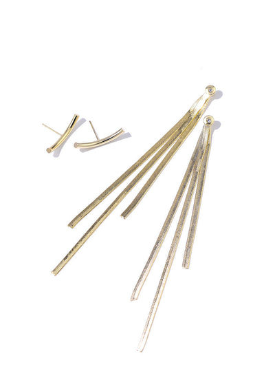 Aretes Largos con Borla Dorada - Elegancia Pendiente - Image 4
