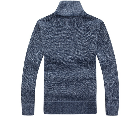 Suéter de Punto para Hombre con Mangas de Terciopelo - Chamarra Abrigada de Otoño - Image 3