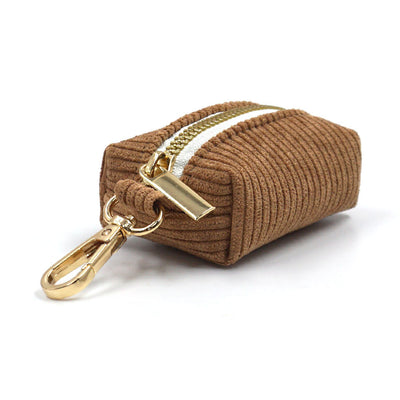 Brown corduroy pet harness with gold-colored metal quick-release buckle and D-rings, shown on a white background. - Image 30