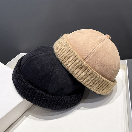 Boina de Gamuza y Terciopelo Otoño Invierno - Estilo Clásico Melón