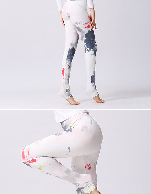 Pantalones de yoga cintura alta estampados para mujer - Diseño europeo y americano - Image 10