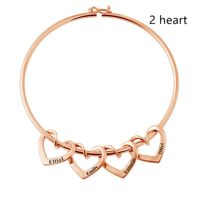 Pulsera Curved Peach Heart con Piercing - Image 14