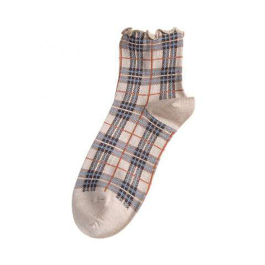 Calcetines de encaje para mujer con patrón de cuadros - Image 4