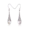 S925 Sterling Plateado Drop Earrings With Retro Temperament Blanco