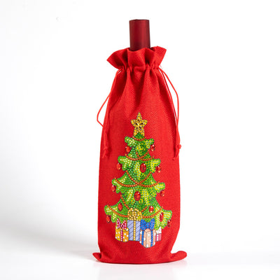Bolsa para Vino con Pintura de Diamantes Navideña Europeo-Americana - Image 8